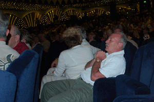 Jimmy Jay & JoAnne's friend Larry Connery, having a power nap before the show